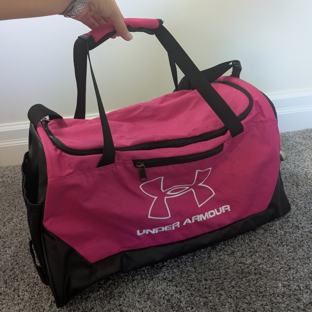 Under Armour Women's Travel Bag in Pink and Black
